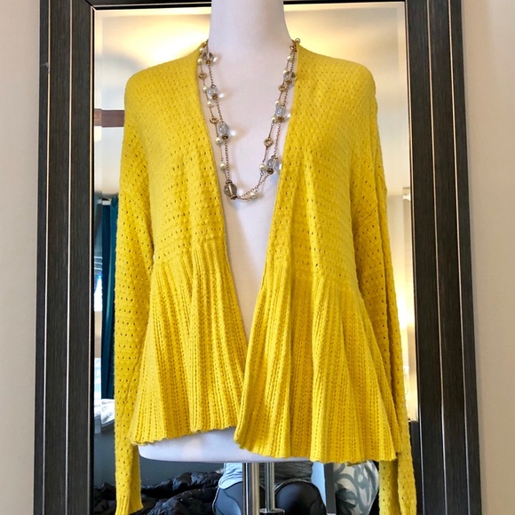 Anthropologie Moth Peplum Open Front Cardigan - Picture 2 of 6